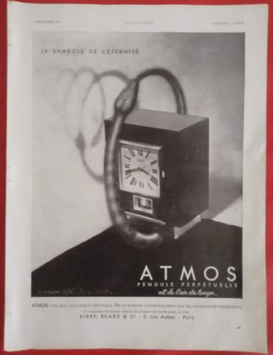 Publicité 1931 pendule - publicité:,